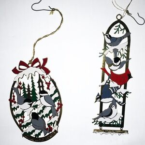 2 vintage Vintage Camerlane Christmas 24 K Gold Ornament Collection 3D